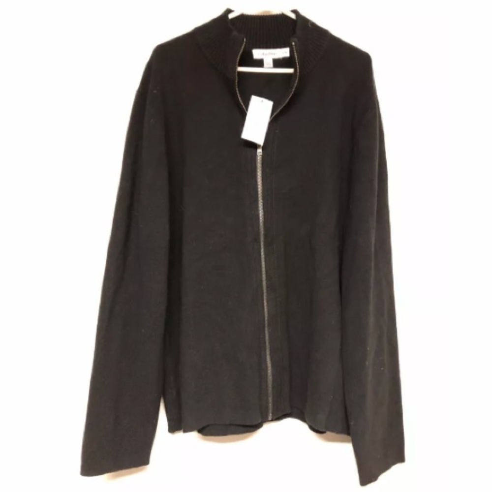 Calvin Klein Zip Up Black Sweater - Picture 1 of 4